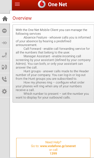 Android application Vodafone One Net screenshort
