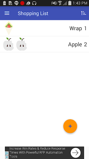 Android application Groceries with NFC screenshort