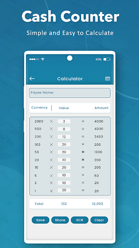 Cash Counter - Calculator Screen 2