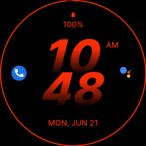 Red Digital Watch Face Logo