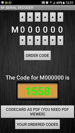 M-Serial Radio Code Decoder Screen 3