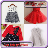 Cute baby girl clothes icon