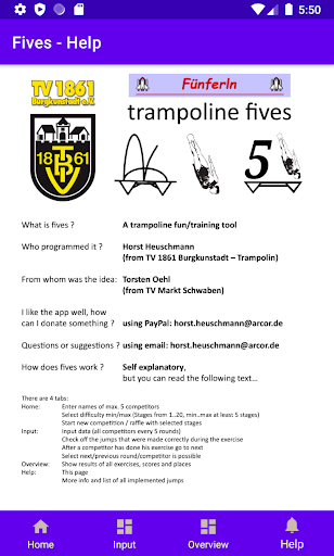 Android application Trampolin fives (Fünferln) screenshort