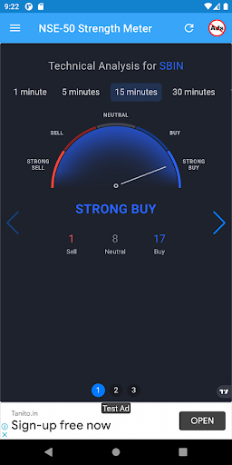 Android application Stock 50 Strength Meter screenshort