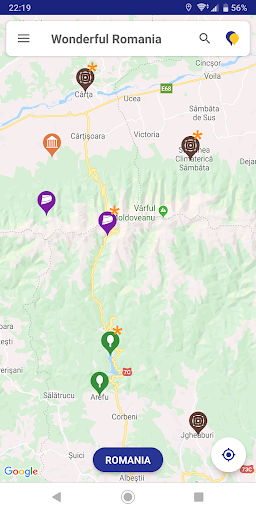 Android application Wonderful Romania - 300+ Locat screenshort