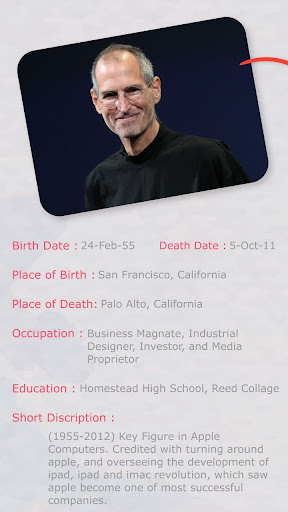 Biography Famous Personalities Screen 3