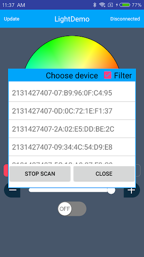 Android application LightDemo screenshort
