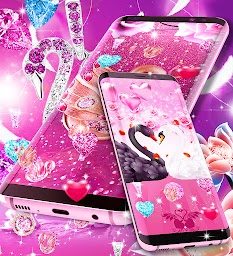 Diamond swan live wallpaper