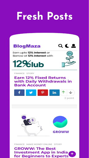 Android application BlogMaza - Become a Blogger screenshort