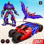 Cover Image of ดาวน์โหลด Flying Bat Robot Car Transform Robot Games 1.0 APK