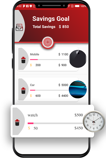 Android application Saving Goals : Saving Wallet screenshort