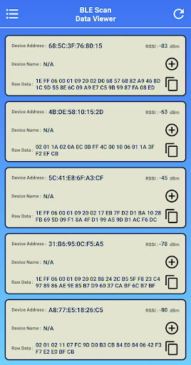 Android application BLE Scan Data Viewer screenshort