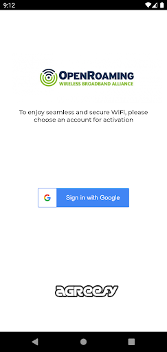 Android application Agreefy OpenRoaming screenshort