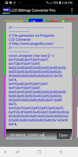 LCD Bitmap Converter Screen 2