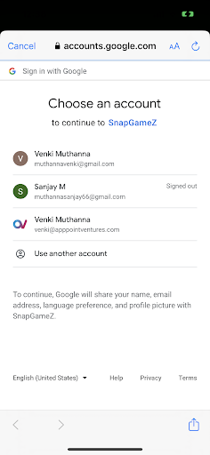 SnapApps Screen 2