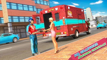 Van Pizza Delivery Boy: Food Games