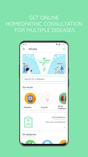 Android application HCare:Online Homeopathy doctor screenshort
