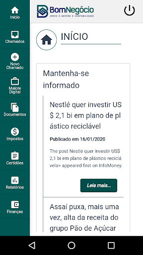 Android application Bom Negócio Contabilidade screenshort