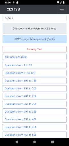 RORO cargo-Management CES Test Screen 3