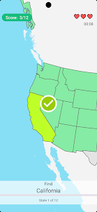 US States Map Quiz Game