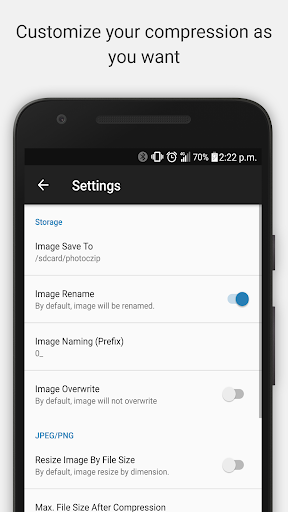 Photoczip - compress resize Screen 3