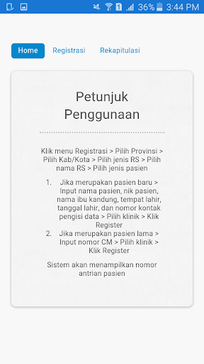 Pendaftaran Online Screen 2
