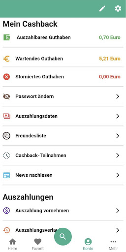 Android application ideal-shoppen — Cashback screenshort