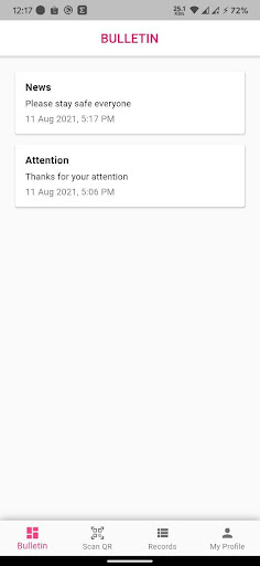 Android application CICO - Check-in-check-out screenshort