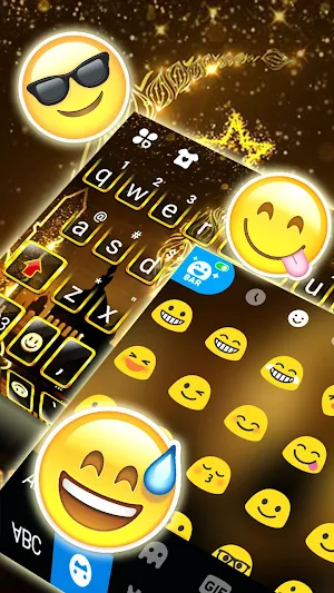 Gold Ramadan Keyboard Theme screenshot 2