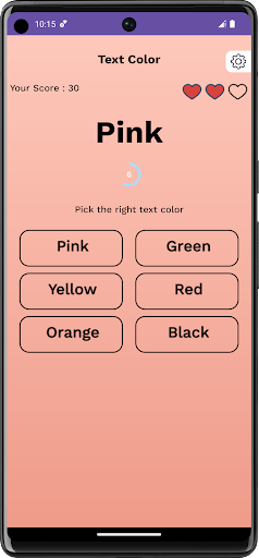 Text Color - Brain Training Screen 3