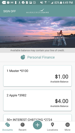 Marblehead Bank Mobile Screen 2
