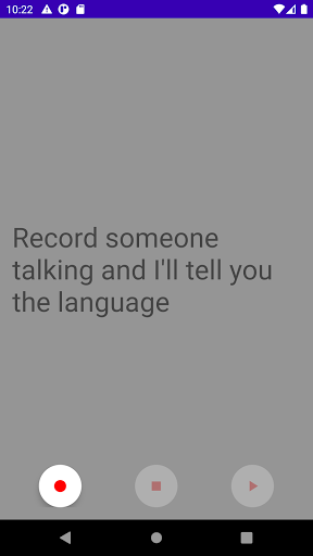 Android application Automated Spoken Language Dete screenshort