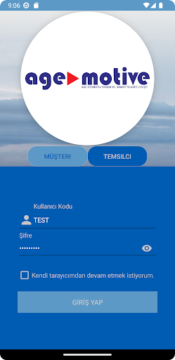 Android application Age Otomotiv B4B screenshort