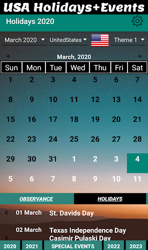 Android application Holidays Calendar 2021 screenshort