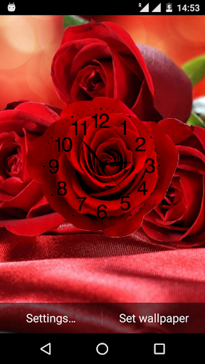 Rose FlowerClock LiveWallpaper Screen 2
