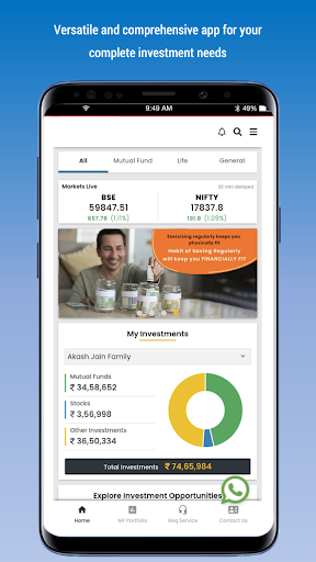 Android application Kinvest screenshort