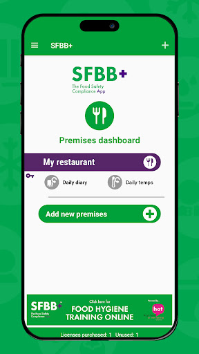 SFBB+ Food Safety Compliance Screen 2