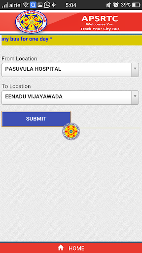 APSRTC City Bus Live Track Screen 3