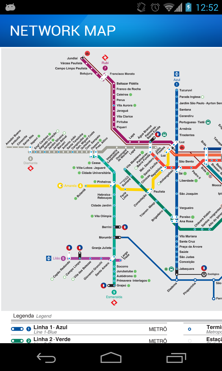 Android application São Paulo Metro - Official screenshort