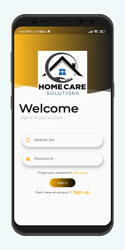 Android application Home care Solution screenshort