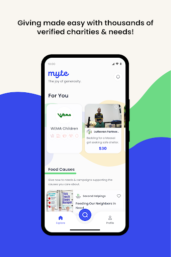 Android application Myte: All-in-One Giving App screenshort