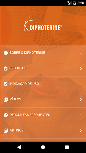 Android application Diphoterine screenshort