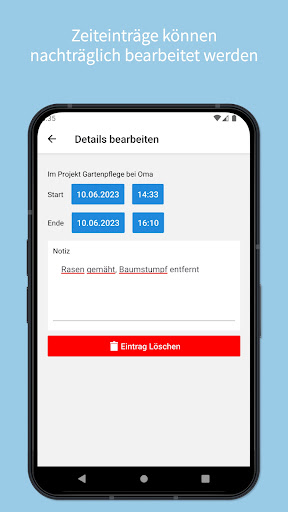 tracky Projekterfassung Screen 3