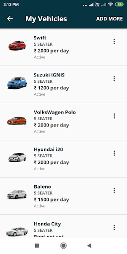 Rental Merchant for GOA APP Screen 2