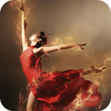 Ballerina on fire LWP icon
