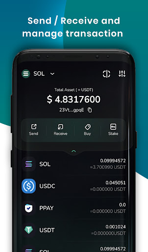 Android application PocketPay Solana Wallet - Beta screenshort