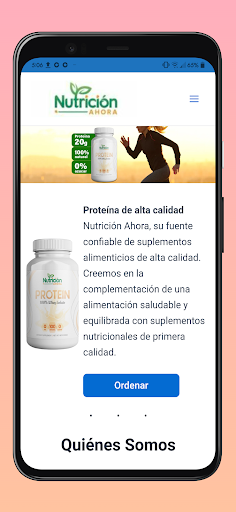 Android application Nutrición Ahora screenshort