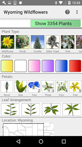 Android application Wyoming Wildflowers screenshort