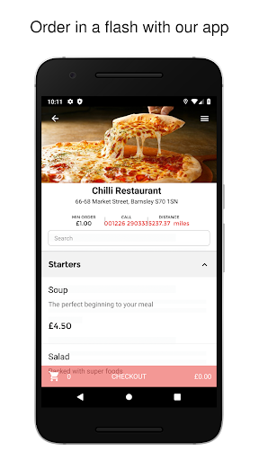 Android application Chilli Restaurant screenshort