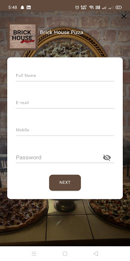 Android application Brick House Pizza screenshort